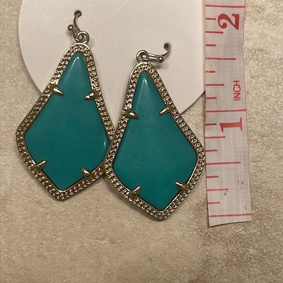 Kendra Scott Alex Gold Drop Earrings in Teal - Picture 8 of 8
